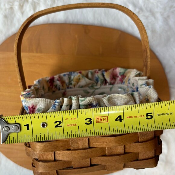Vintage Longaberger Spring Floral Tarragon Basket Set With Protector Liners - Picture 16 of 16